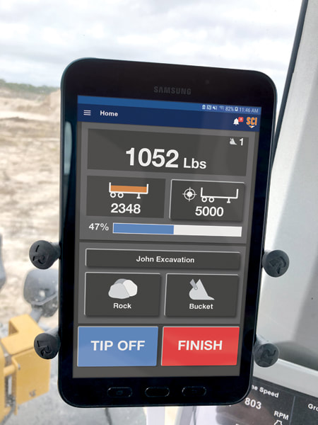 WLS555 Onboard Weighing System Tablet Display
